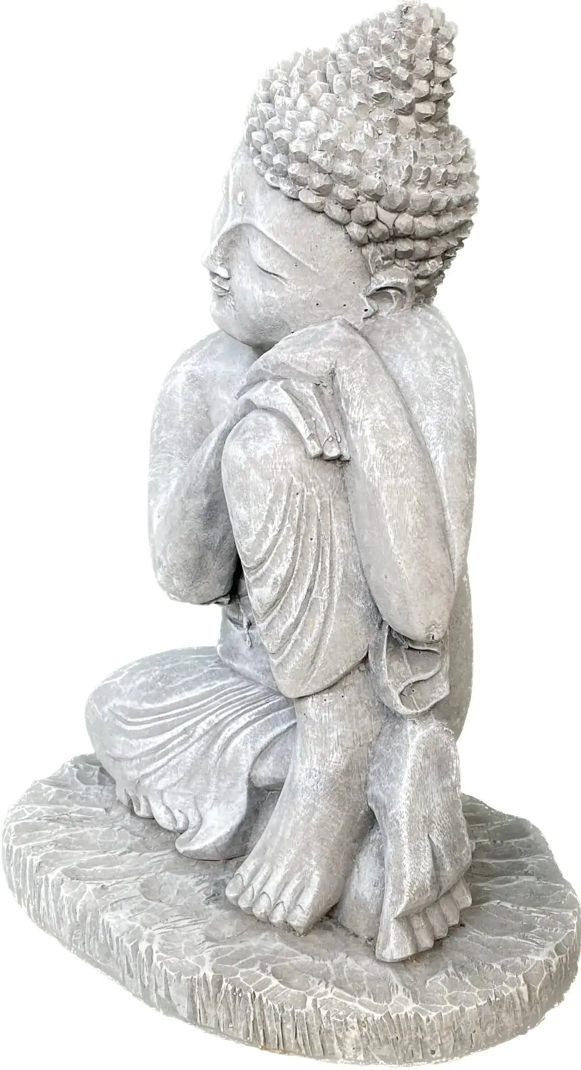  Product image 4 of the product “Hema - Buddha relax - left knee is up, 45 cm H | cast stone ”